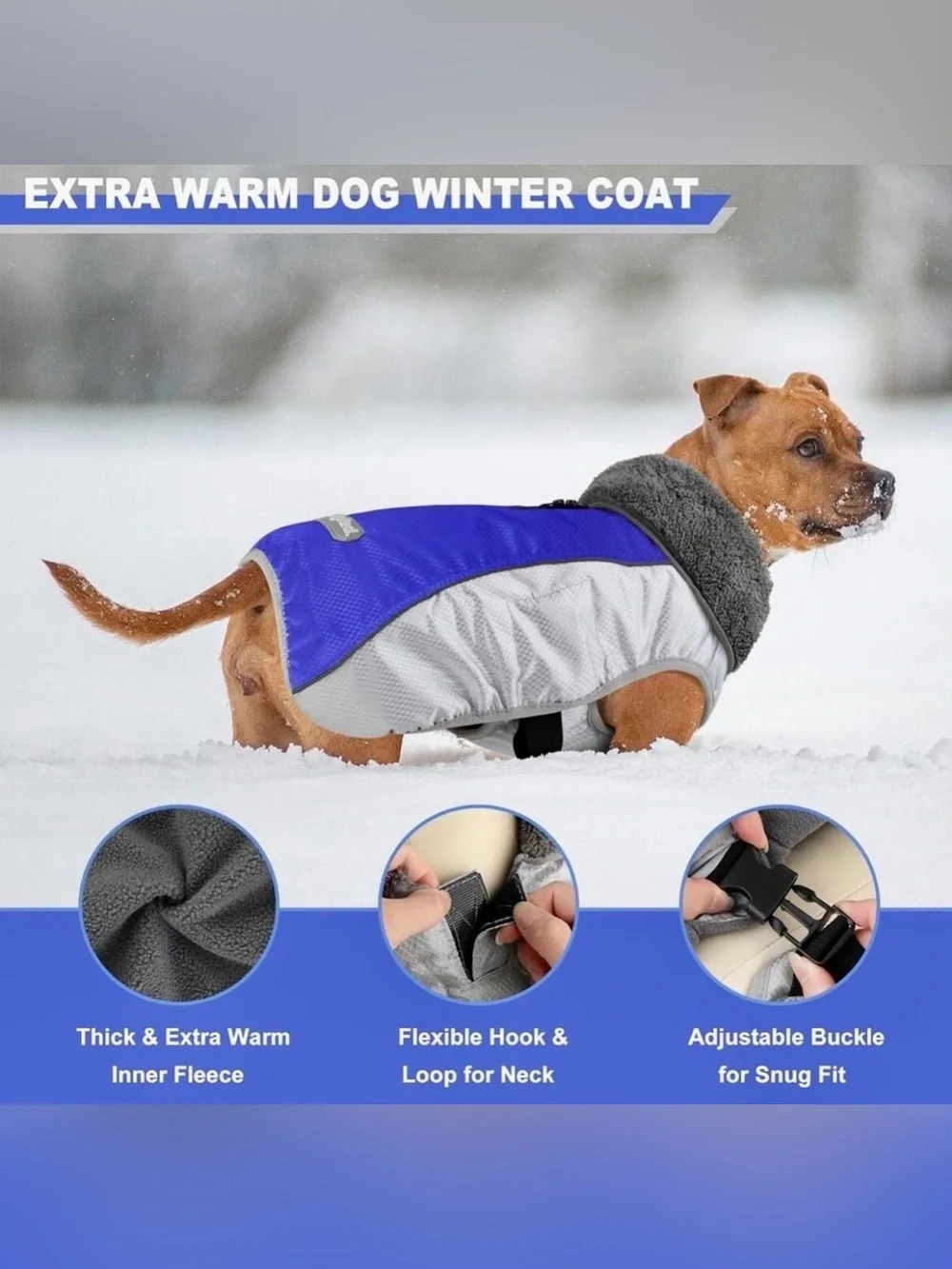 Petglad Dog Coat, Waterproof Ripstop Dog Winter Jacket